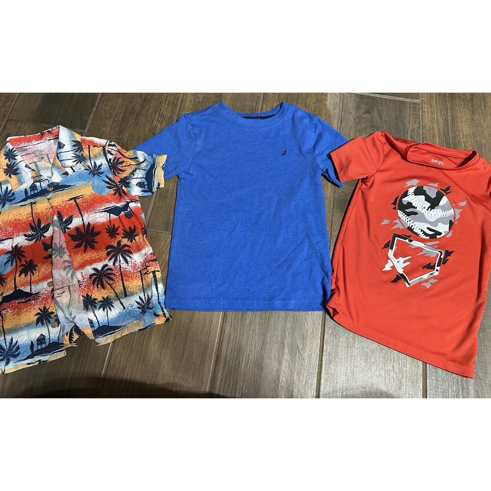Boys Assorted Size 5T Shirts Lot Of 3, Wonder National, NAUTICAL, Jumping beans